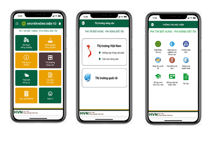 Một số màn hình mô phỏng của APP